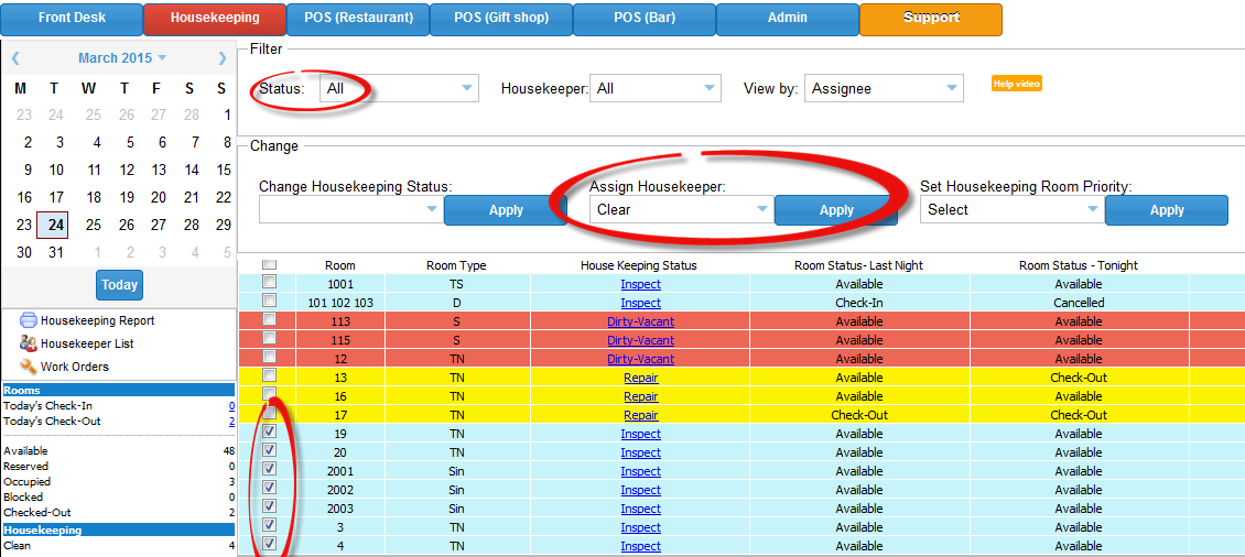 How To Use Filters In Housekeeping Tab Inngenius Property