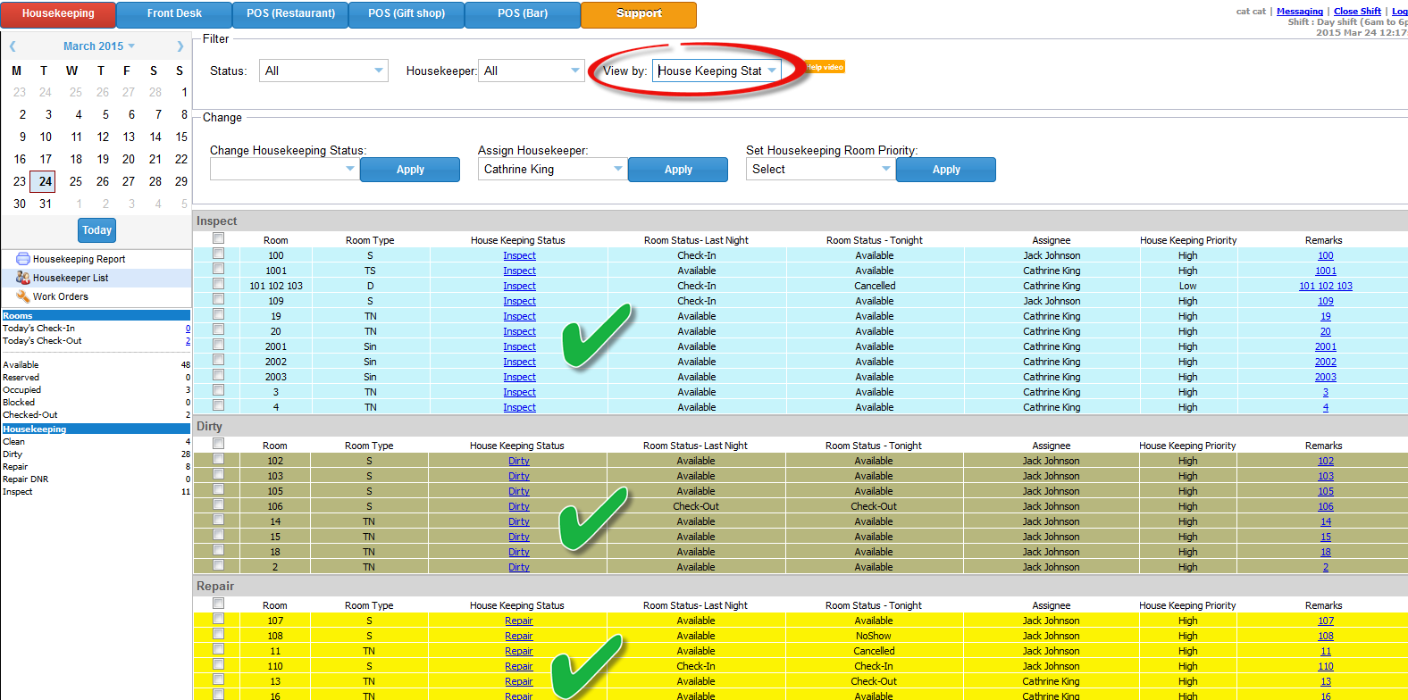 How To Use Filters In Housekeeping Tab Inngenius Property